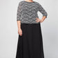 Plus Long Gown with Lace Bodice with Scalloped Hem and Chiffon Skirt