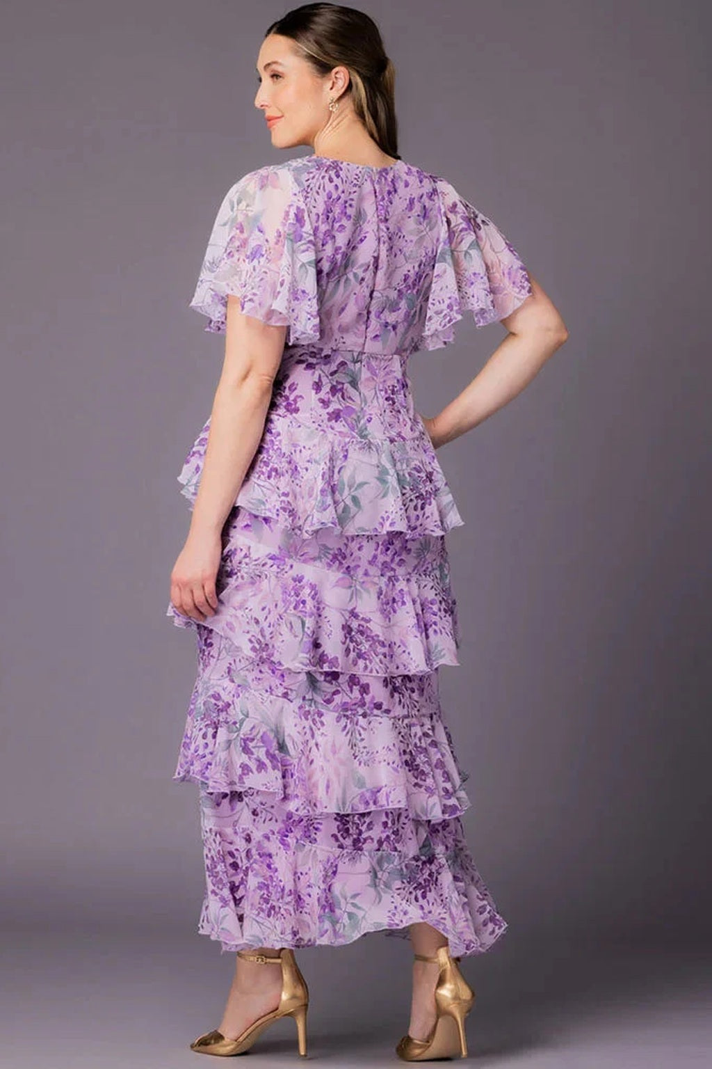 Tour de Flounce Chiffon Evening Gown