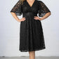 Starry Sequined Lace Cocktail Dress