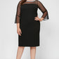 Plus Olivia Illusion Neck Crepe Dress