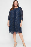 Plus Attached Sequin Detail Jacket Dress