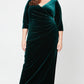 Plus Laurie Surplice Neckline Velvet Dress