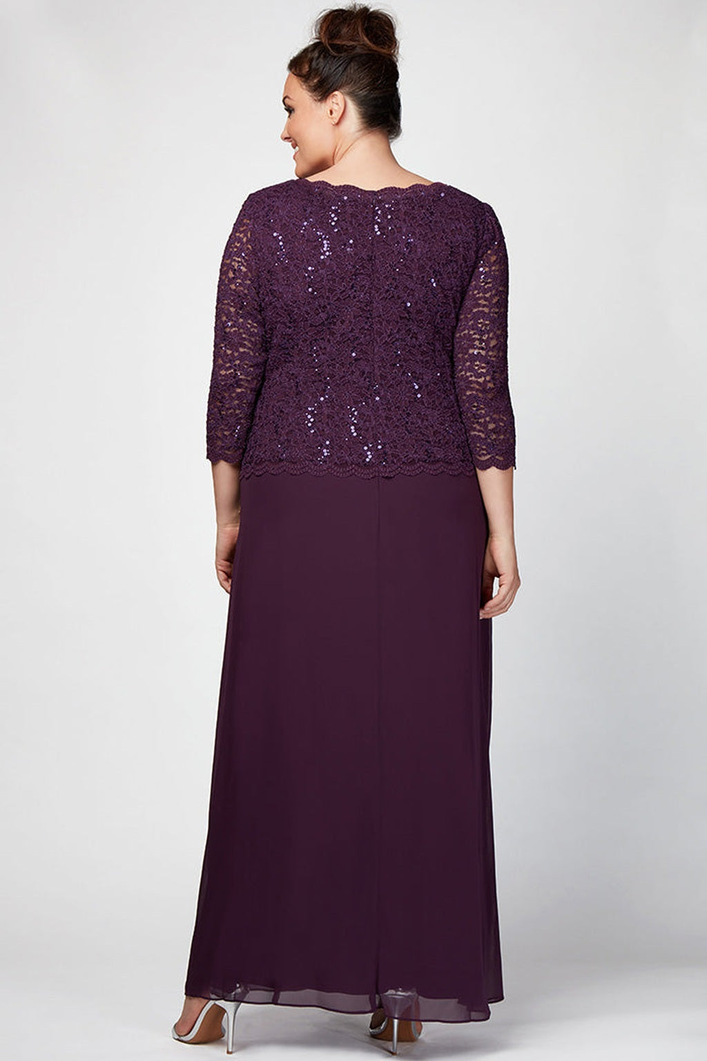 Plus Juliet Sequin Lace & Chiffon Gown