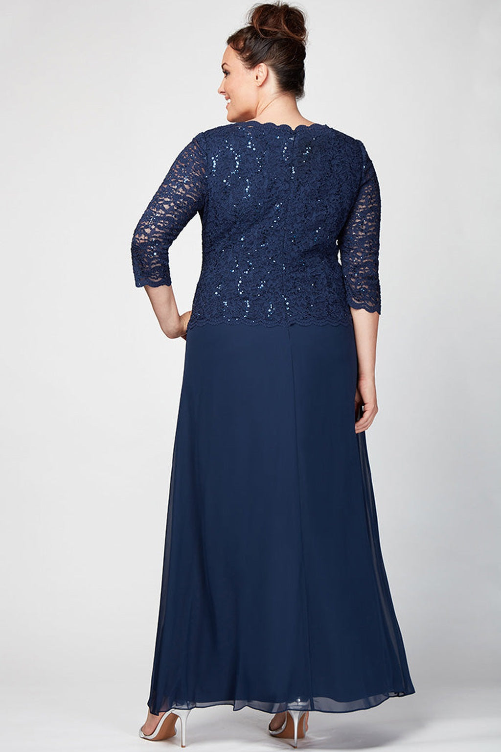 Plus Juliet Sequin Lace & Chiffon Gown