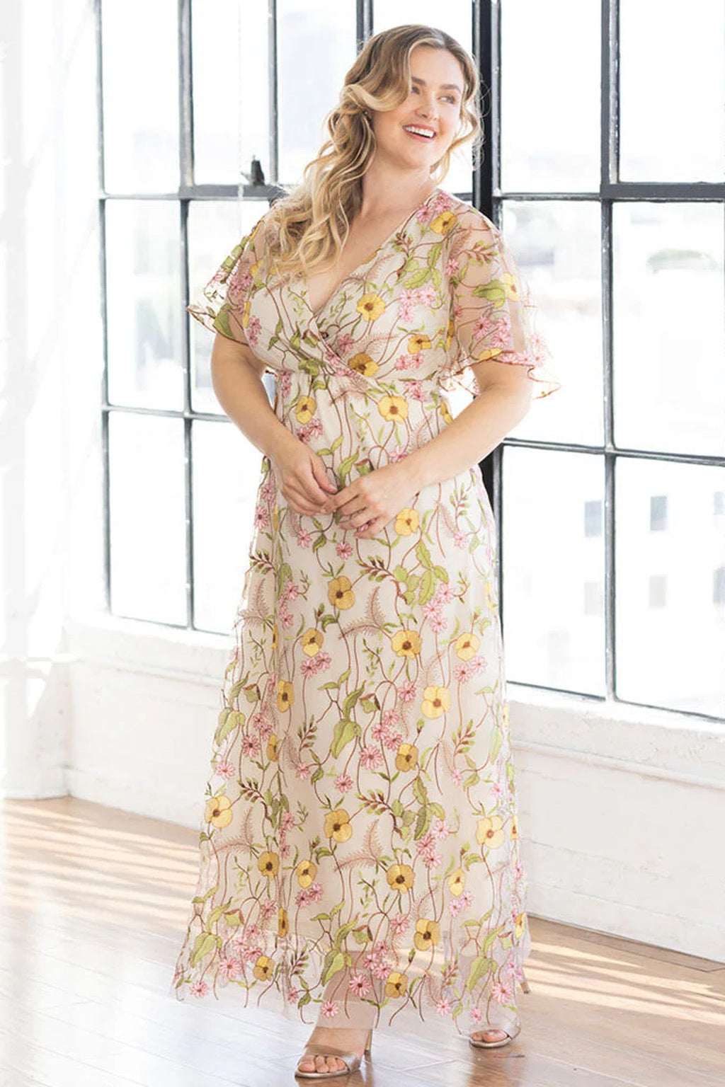 Embroidered Elegance Evening Gown
