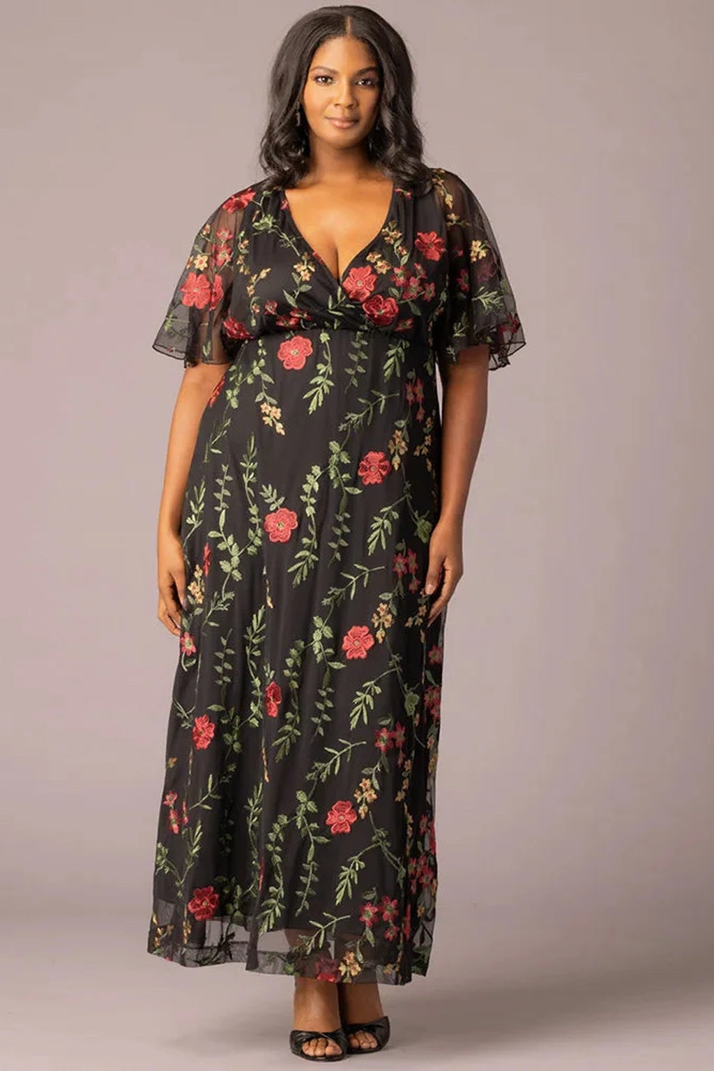 Embroidered Elegance Evening Gown