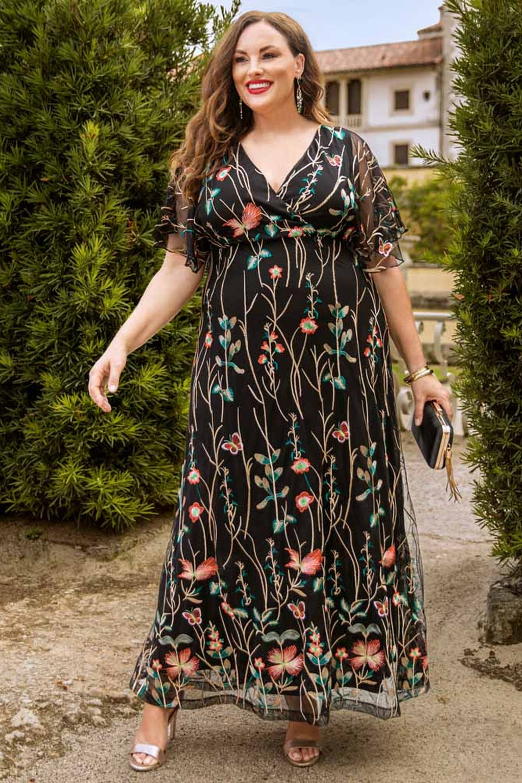 Embroidered Elegance Evening Gown