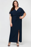 Plus Fiona Embellished Sleeve Jersey Dress