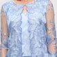 Plus Attached Jacket Dress With Illusion Sleeves & Scallop Detail