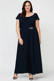 Plus Celeste A-Line Matte Jersey Dress