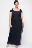 Plus Camille Cowl Neck Gown