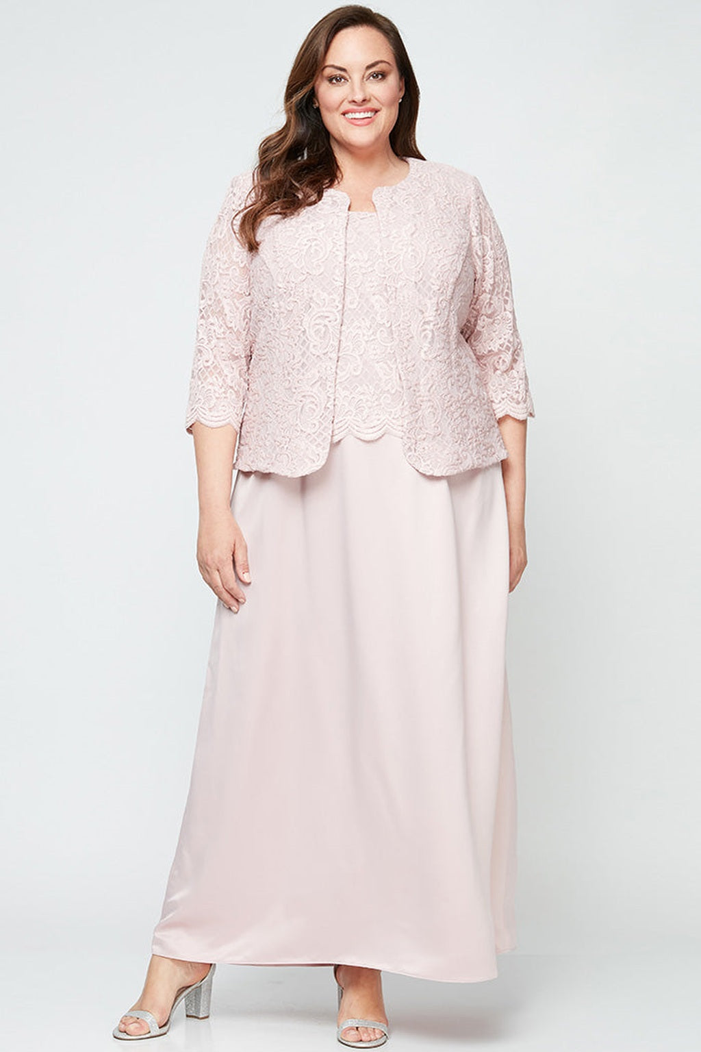 Plus Bethany Glitter Lace Jacket Dress