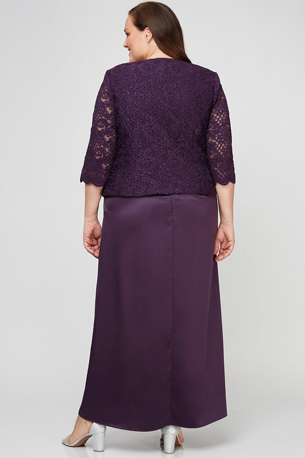 Plus Bethany Glitter Lace Jacket Dress