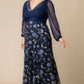 Isabella Embroidered Mesh Gown