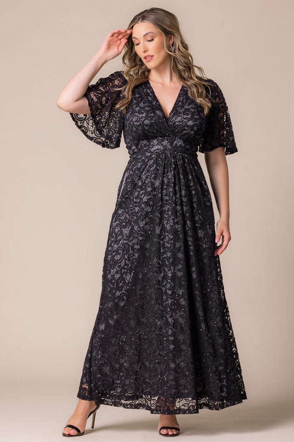 Luminous Sequin Lace Long Gown