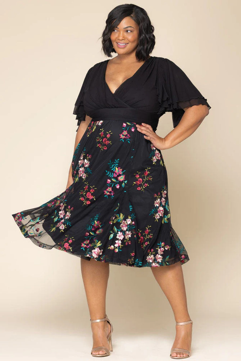 Lillian Embroidered Cocktail Dress