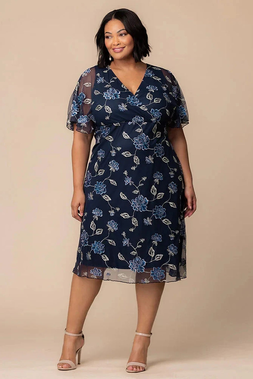 Sonnet Embroidered Midi Cocktail Dress