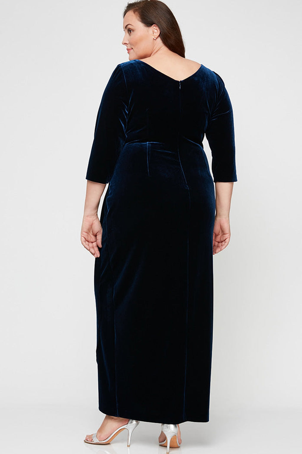 Plus Laurie Surplice Neckline Velvet Dress