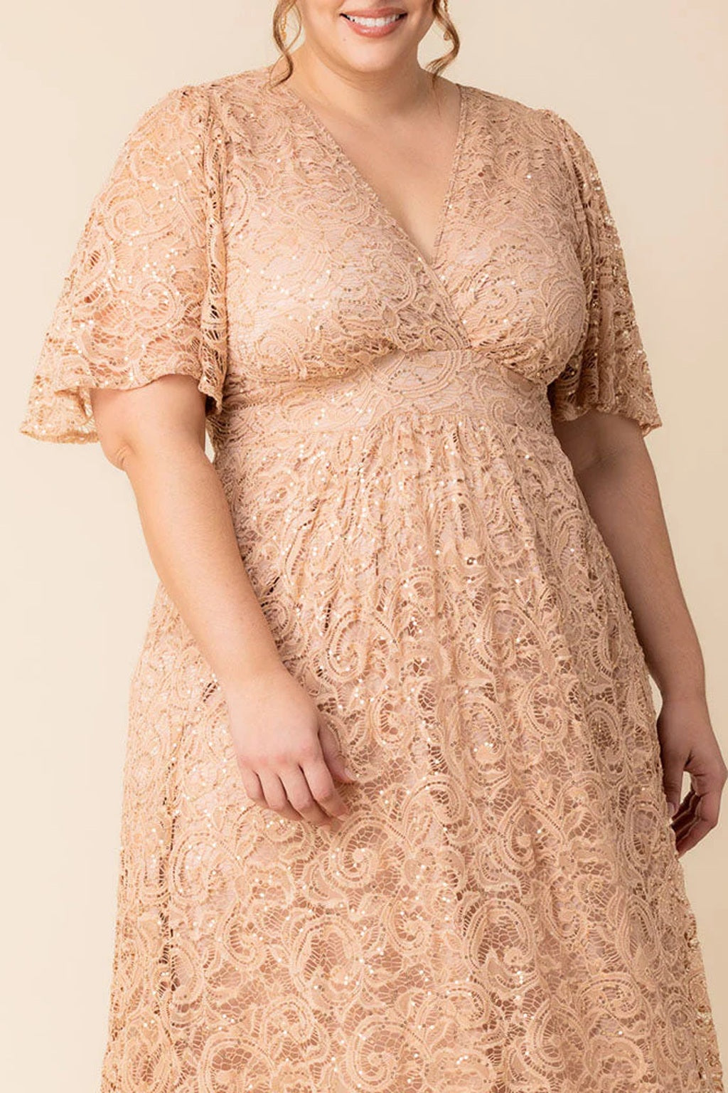 Luminous Sequin Lace Long Gown