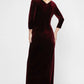 Plus Laurie Surplice Neckline Velvet Dress