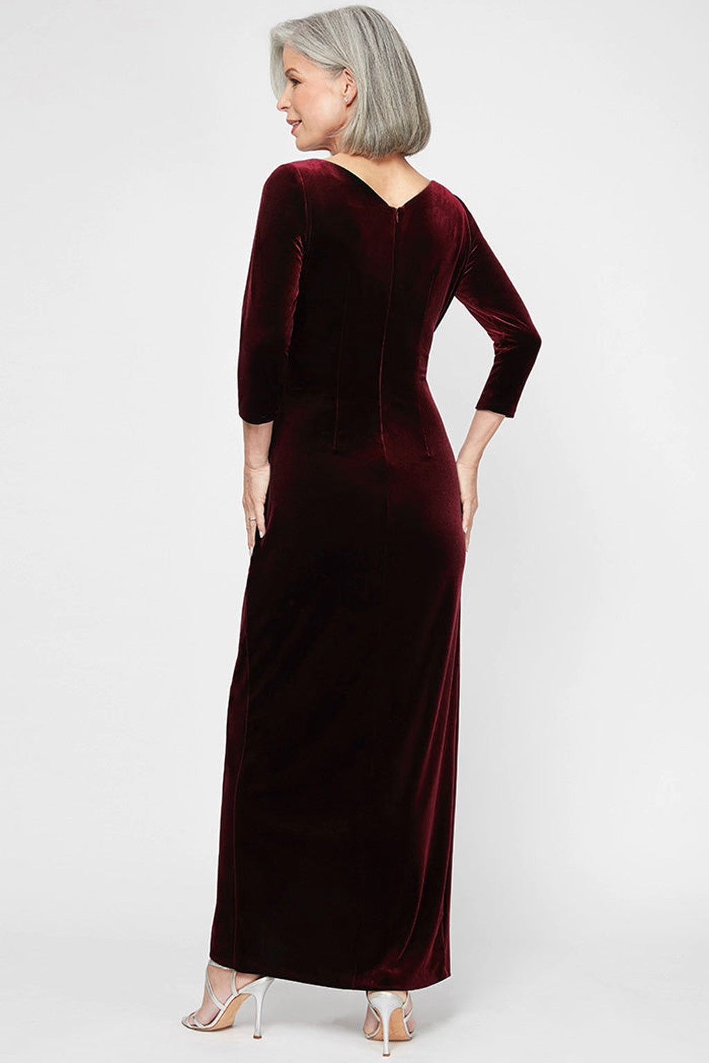 Plus Laurie Surplice Neckline Velvet Dress