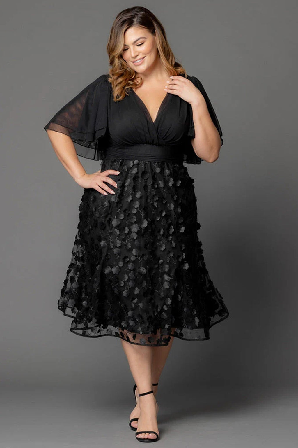 Pretty Petals Mesh Cocktail Dress