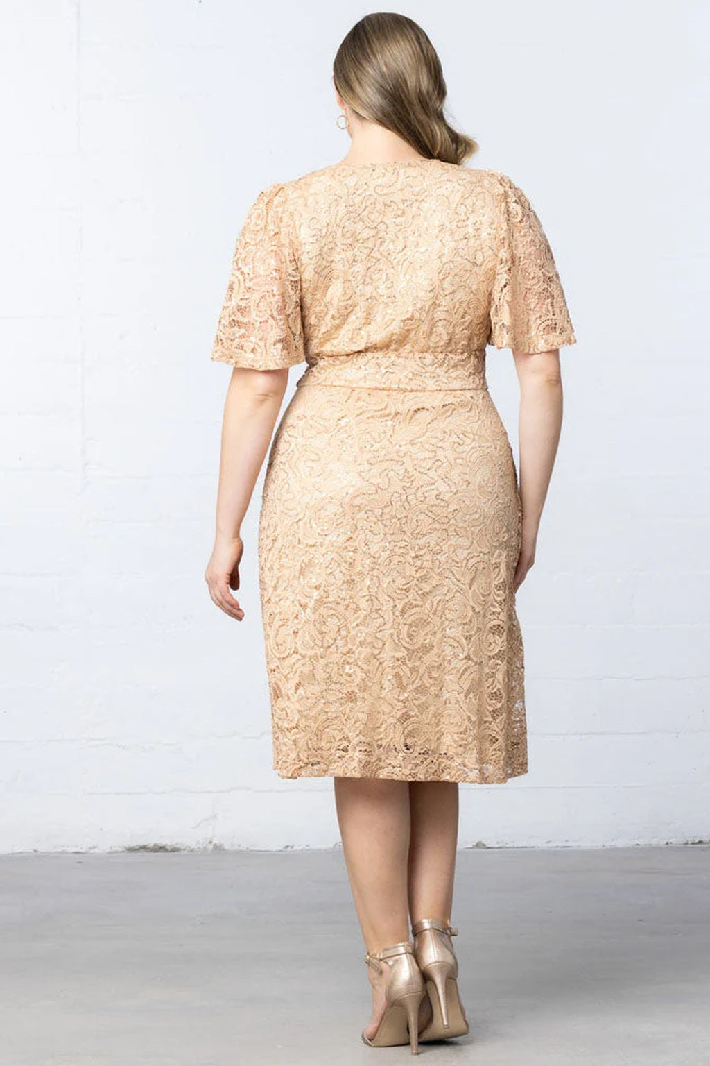 Starry Sequined Lace Cocktail Dress