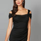 Plus Lindsay Cold Shoulder Mesh Gown