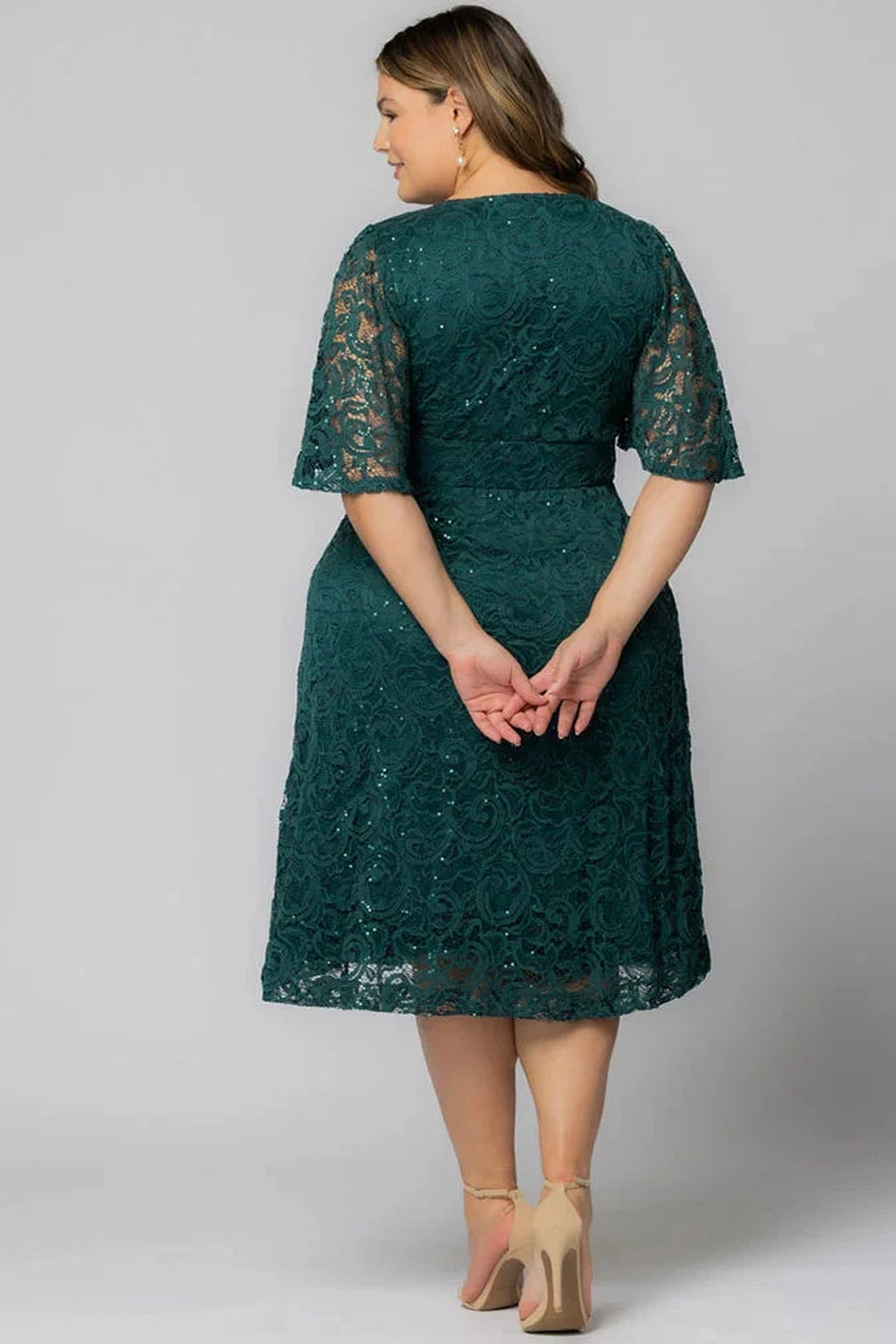 Starry Sequined Lace Cocktail Dress