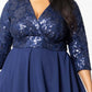 Paris Pleated Sequin Gown
