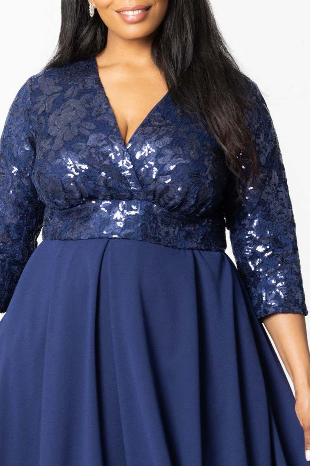 Paris Pleated Sequin Gown