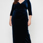 Plus Laurie Surplice Neckline Velvet Dress