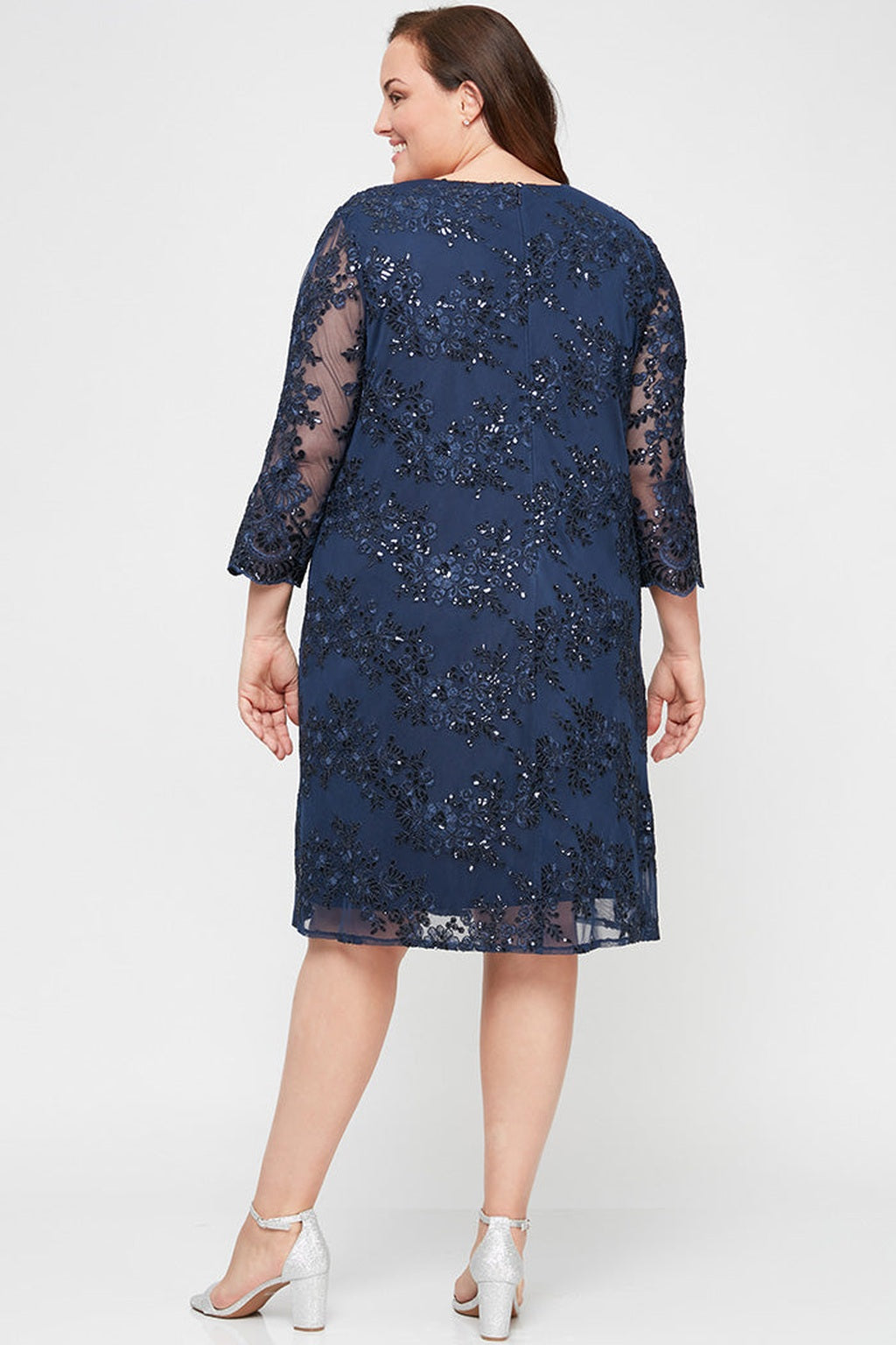 Plus Attached Sequin Detail Jacket Dress