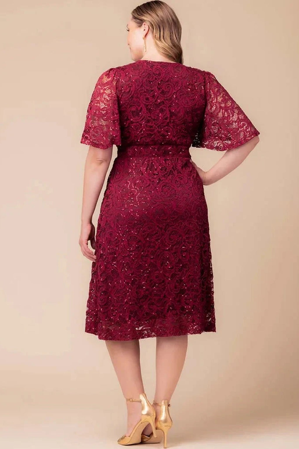 Starry Sequined Lace Cocktail Dress