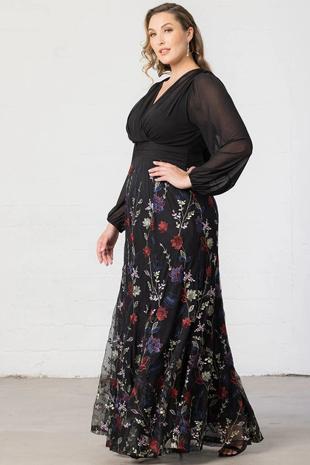 Isabella Embroidered Mesh Gown