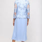 Plus Attached Jacket Dress With Illusion Sleeves & Scallop Detail