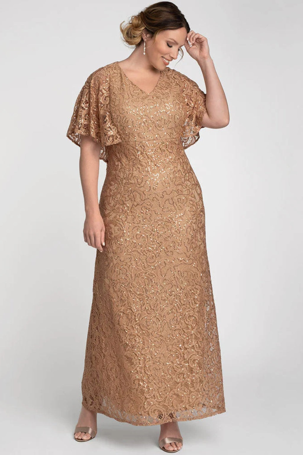 Celestial Cape Sleeve Gown
